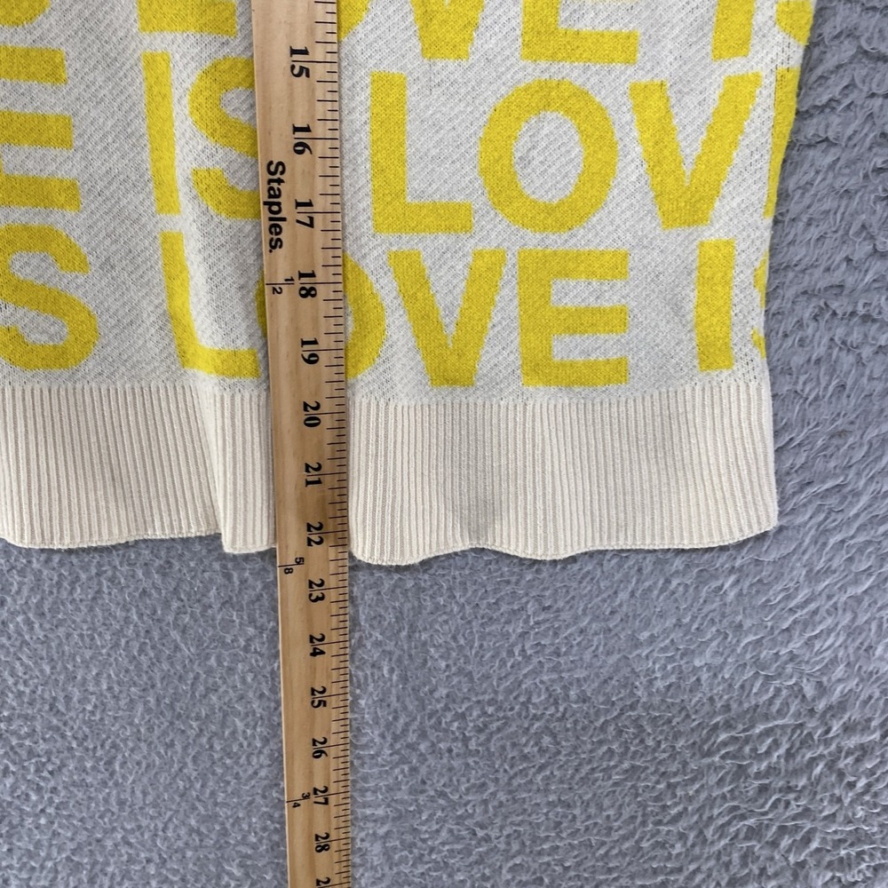Spiritual Gangster Sweater Womens Large Yellow Love Is Love Graphic Cashmere - Picture 7 of 13